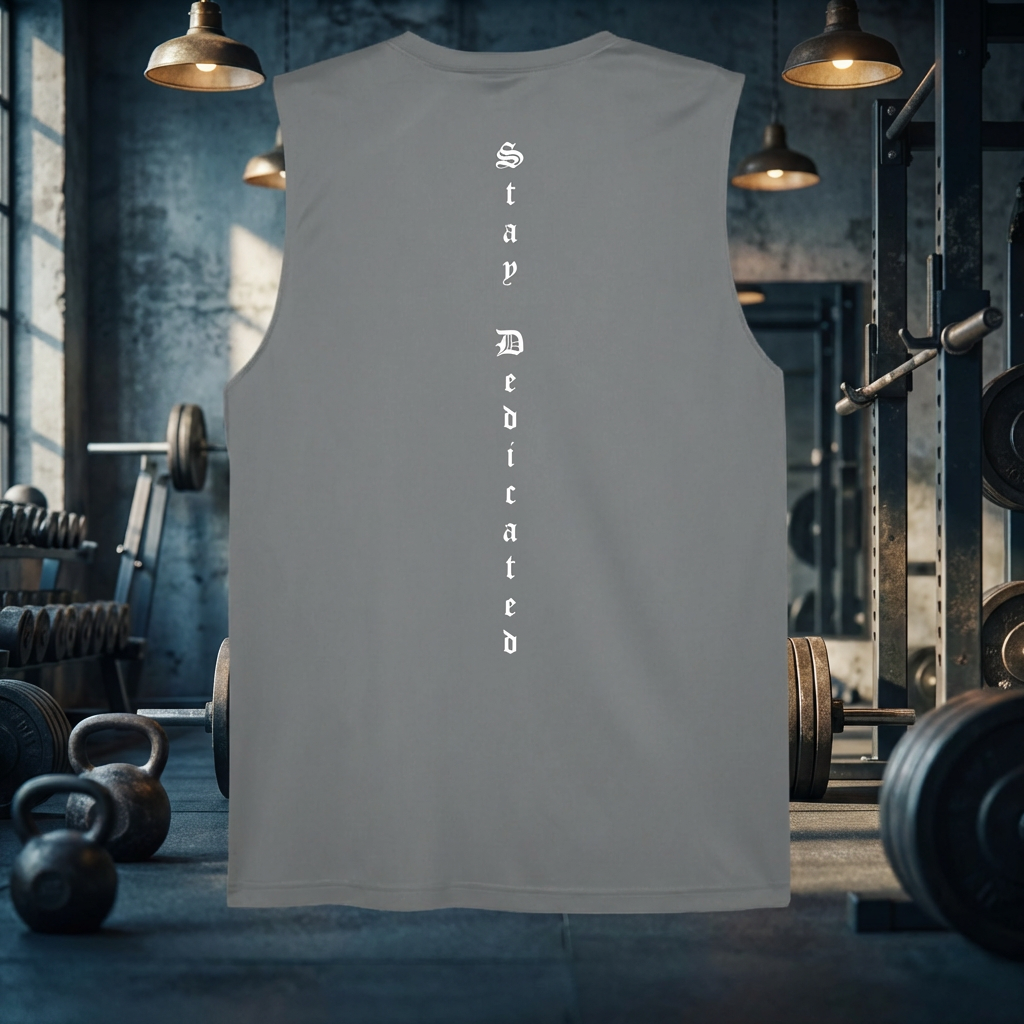 Men's Lifters club tank stay dedicated